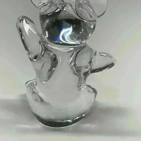 DAUM FRANCE Teddy Bear Figurine Art Glass Clear Crystal 4" Signed - Picture 5 of 8